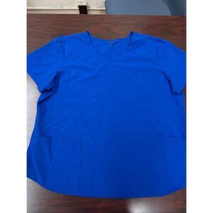 Scrubstar Electric Blue Sweetheart V-Neck Short Sleeve Scrub Top Size 2XL